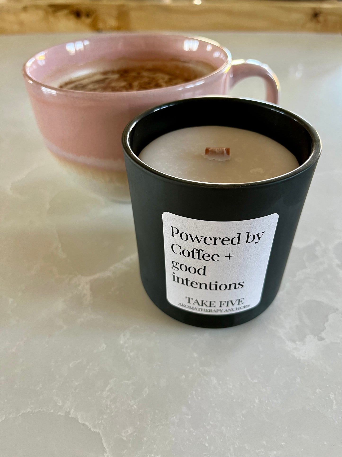 Powered by Coffee + Good Intentions Aromatherapy Candle